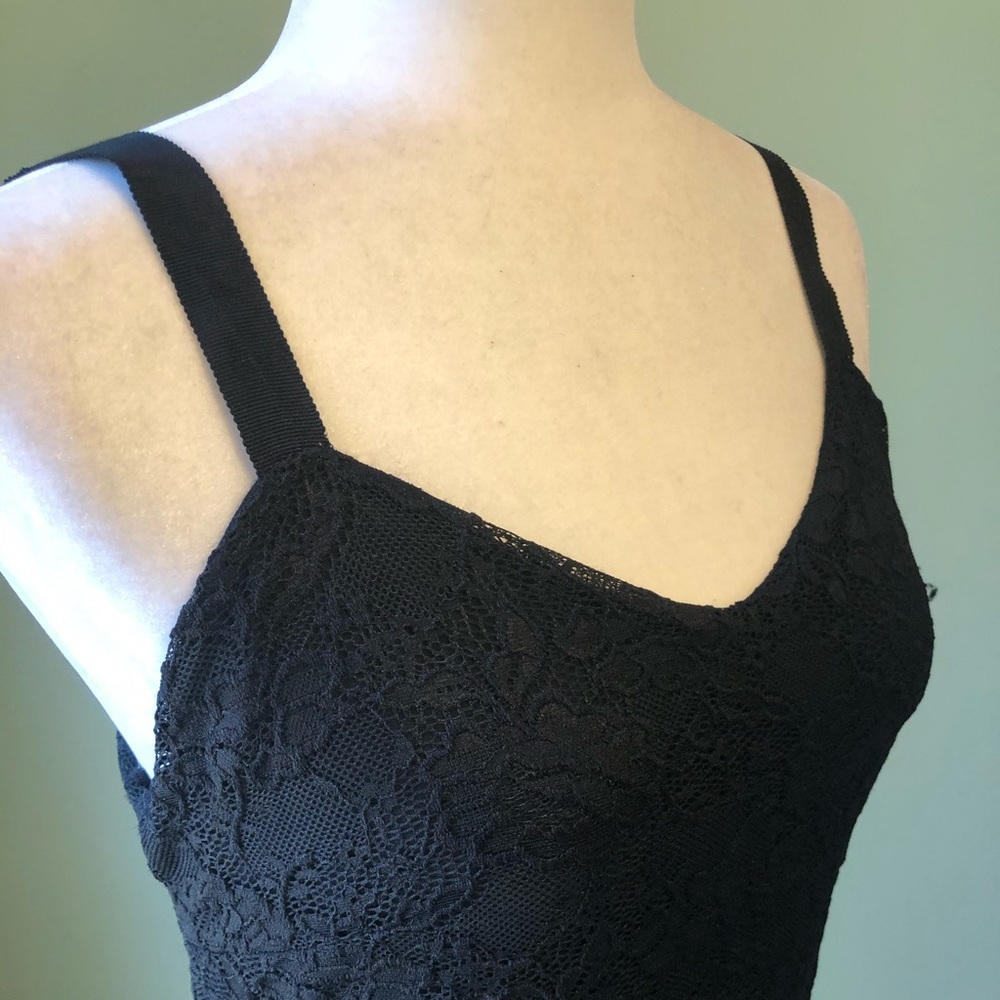 Free People Black Lace Spaghetti Strap Mini Dress - Size Small - Picture 5 of 11